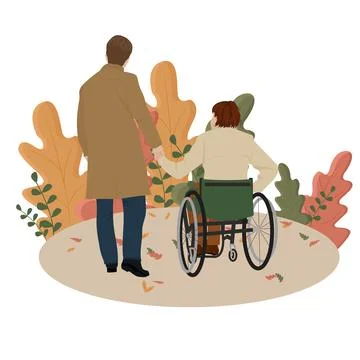 Help for people with disabilities Illustrazione stock
