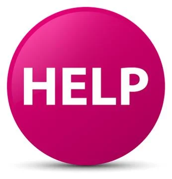 Help pink round button Stock Illustration