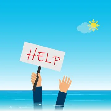 Help placard Stock Illustration