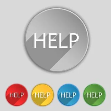 Help point sign icon. Question symbol. Set of colored buttons. Vector Stock Illustration