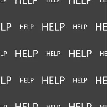 Help point sign icon. Question symbol. Seamless pattern on a gray background. Stock Illustration