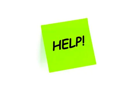 Help! on a post-it note 스톡 일러스트