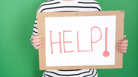 HELP poster slogan Stock Footage 236456828