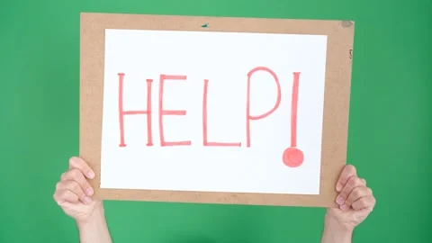 HELP poster slogan Stock Footage 236456846