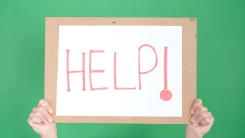HELP poster slogan Stock Footage 236456907