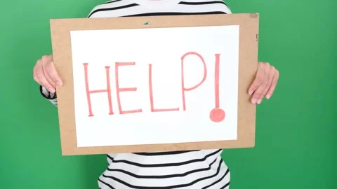 HELP poster slogan Video stock 236457286