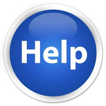 Help premium blue round button Illustrazione stock