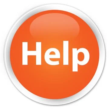 Help premium orange round button Stock Illustration
