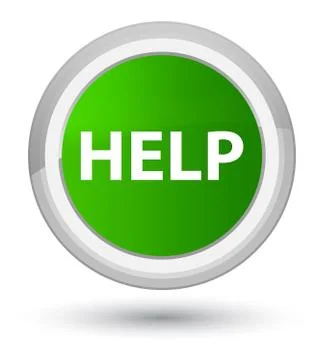 Help prime green round button Illustrazione stock