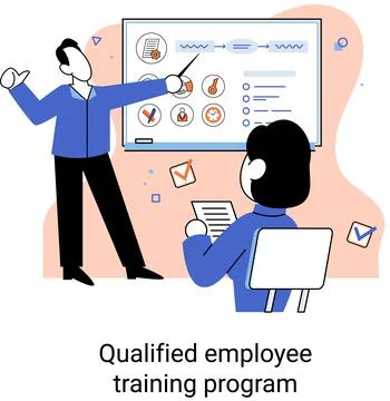 Help in professional development metaphor. Qualified employee training program Stockillustratie