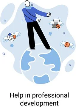 Help in professional development metaphor. Qualified employee training program Illustrazione stock