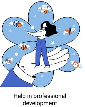 Help in professional development metaphor. Qualified employee training program Stockillustratie