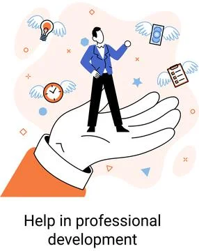 Help in professional development metaphor. Qualified employee training program Stockillustratie