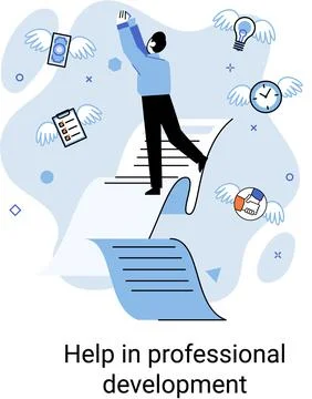 Help in professional development metaphor. Qualified employee training program Stock Illustration