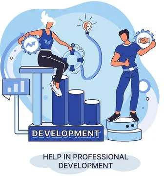 Help in professional development metaphor. Qualified employee training program Illustrazione stock