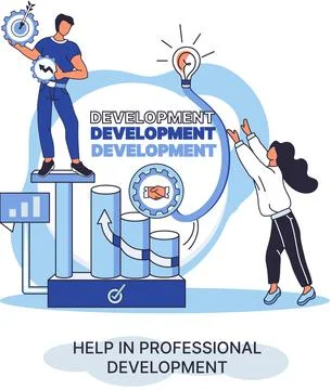 Help in professional development metaphor. Qualified employee training program Stockillustratie