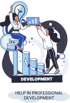 Help in professional development metaphor. Qualified employee training program Illustrazione stock