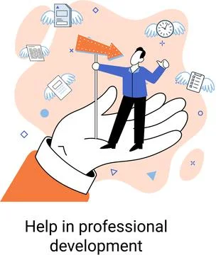 Help in professional development metaphor. Qualified employee training program Stock Illustration