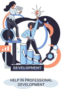 Help in professional development metaphor. Qualified employee training program Stock Illustration