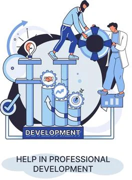 Help in professional development metaphor. Qualified employee training program Stock Illustration