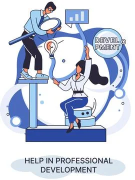 Help in professional development metaphor. Qualified employee training program Illustrazione stock