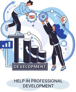Help in professional development metaphor. Qualified employee training program 스톡 일러스트