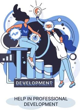 Help in professional development metaphor. Qualified employee training program Stock Illustration