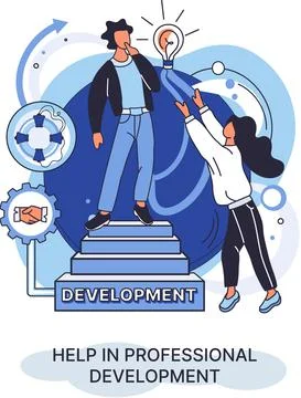 Help in professional development metaphor. Qualified employee training program Stock Illustration