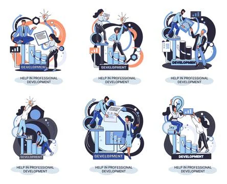 Help in professional development metaphor. Qualified employee training program Stock Illustration