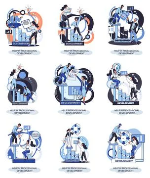 Help in professional development metaphor. Qualified employee training program Stock Illustration