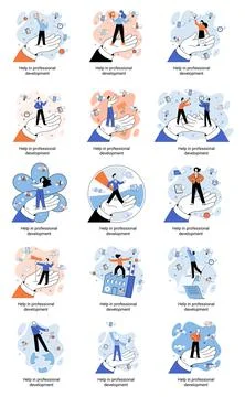 Help in professional development metaphor. Qualified employee training program Stock Illustration