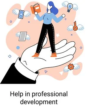 Help in professional development. Refresher course. Human resource management in Stockillustratie