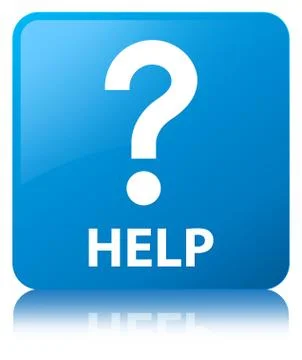 Help (question icon) cyan blue square button Stock Illustration