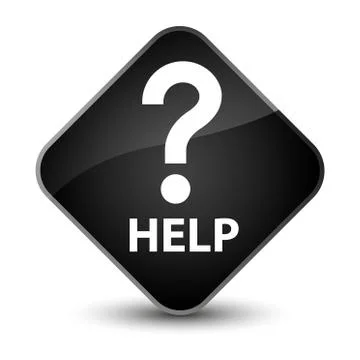 Help (question icon) elegant black diamond button Stock Illustration