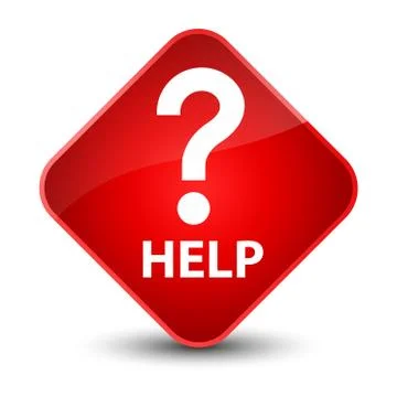 Help (question icon) elegant red diamond button Stock Illustration