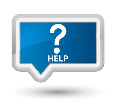 Help (question icon) prime blue banner button Stock Illustration