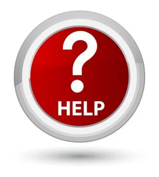 Help (question icon) prime red round button Stock Illustration
