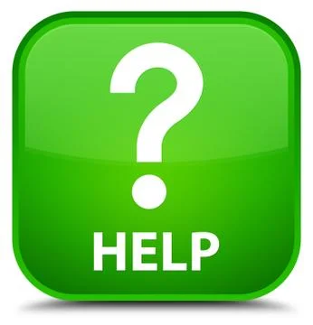 Help (question icon) special green square button Stock Illustration
