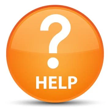 Help (question icon) special orange round button Stock Illustration