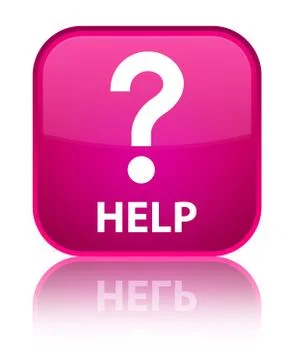 Help (question icon) special pink square button Stock Illustration