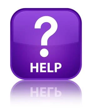 Help (question icon) special purple square button Stock Illustration