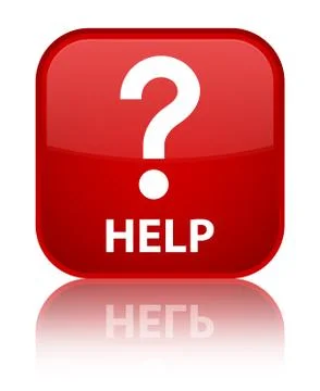 Help (question icon) special red square button Stock Illustration