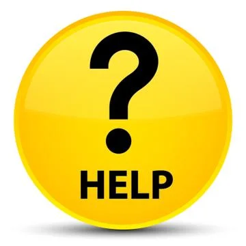 Help (question icon) special yellow round button Stock Illustration