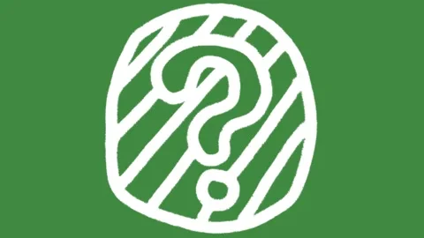 Help question mark hand-drawn cartoon graphic with chalk outline FAQ icon Stock Footage 336494082