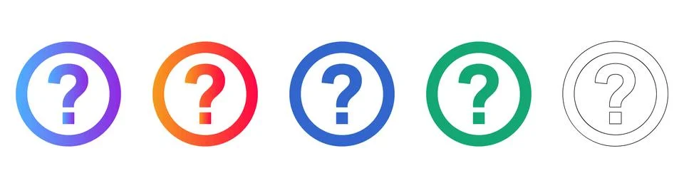 Help Question Mark Support Icon Set Stock Illustration