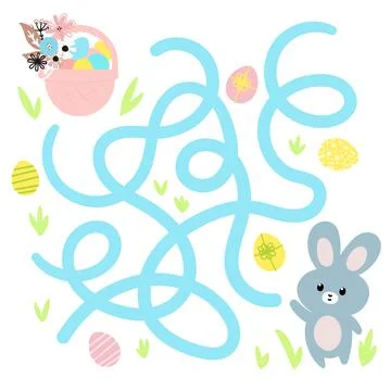 Help the rabbit find Stock Illustration
