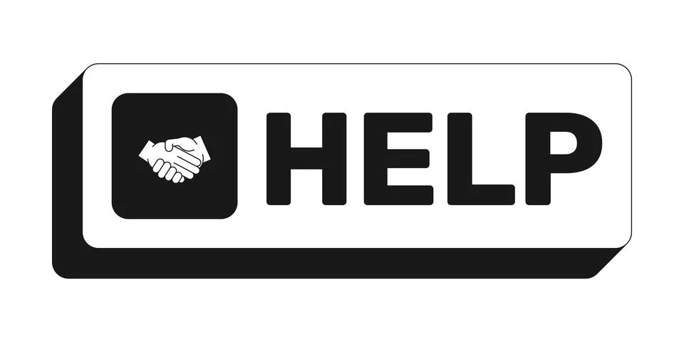 Help rectangle UI web button Stock Illustration