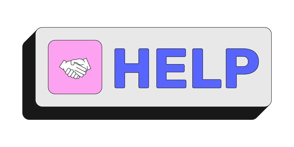 Help rectangular UI web button Stockillustratie