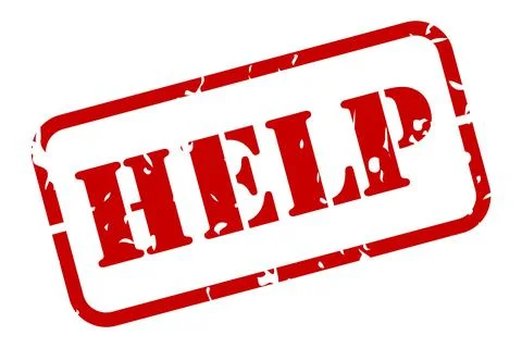 Help Red Rubber Stamp Vector Ilustración de archivo