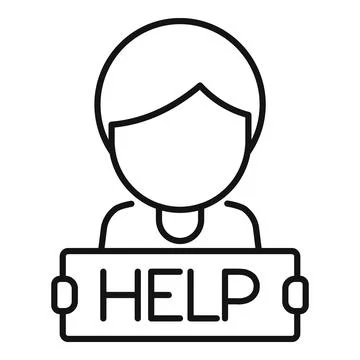 Help request icon outline . Information service Stock Illustration